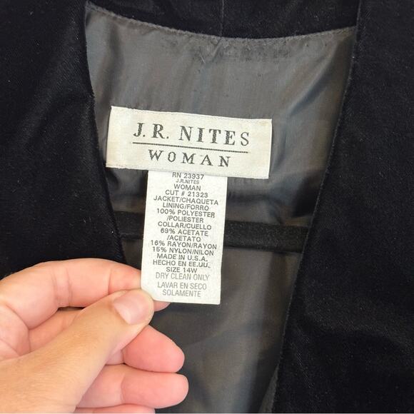 VTG J.R. Nites Women's Black Long Sleeve Sheer Double Breasted Blazers Size 14W - Picture 4 of 6